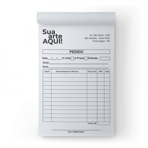 BLOCOS E TALÕES PERSONALIZADO - 50 FOLHAS - OFICIO 75G - 21 X 30 CM